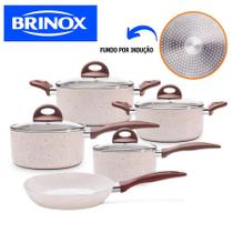 Conjunto de Panelas 5 peças antiaderente Ceramic Life com fundo de indução Vanilla Brinox - VANILLA