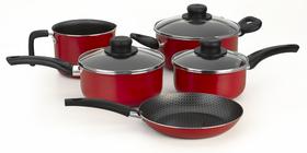 Conjunto de panelas 5 peças antiaderente paprika Vermelho Multiflon Conjunto de panelas 5 peças antiaderente paprika Vermelho Multiflon