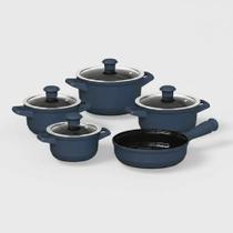 Conjunto de Panelas 5 Peças Cerâmica Slim Azul Indigo Ceraflame