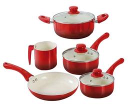 Conjunto De Panelas - 5 Peças Cerâmica - Vermelho - CatuaÍ