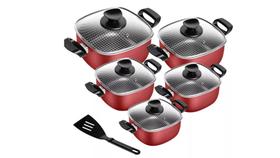 Conjunto de Panelas 5 Peças QUADRADAS Antiaderente