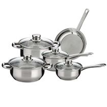 Conjunto De Panelas 5 Peças Wincy Em Inox Com Tampa de Vidro