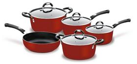 Conjunto De Panelas 5pc Antiaderente Mônaco Vermelho Tramontina Conjunto De Panelas 5pc Antiaderente Mônaco Vermelho Tramontina