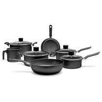 Conjunto De Panelas 7 Peças Ebony Preto Antiaderente