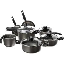 Conjunto de Panelas 7 Peças Gourmet Multiflon - Antiaderente Ultra 7 Camadas, Alumínio, Inclui Panela de Pressão 4,5L
