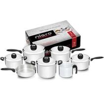Conjunto de Panelas 7 Peças Polido Nigro Eterna 025535 Conjunto de Panelas 7 Peças Polido Nigro Eterna 025535