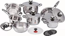 Conjunto de Panelas Aço Inox Cirúrgico Desing Alemão 23 pç
