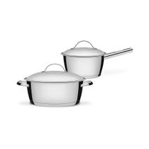 Conjunto De Panelas Allegra Inox 2 Peças Fundo Triplo 16 E 22 Cm - Tramontina