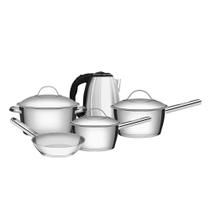 Conjunto de Panelas Allegra Inox 4 Peças E Chaleira Elétrica ECH01 1,8L 220v - Eos Conjunto de Panelas Allegra Inox 4 Peças E Chaleira Elétrica ECH01 1,8L 220v - Eos