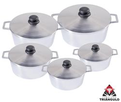 Conjunto de Panelas Alumínio Fundido Nº 16 a 24 Polida Tampa Fundida Conjunto de Panelas Alumínio Fundido Nº 16 a 24 Polida Tampa Fundida