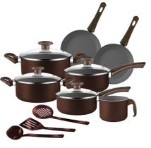 Conjunto de Panelas Antiaderente 10 Peças Marpal Belga Chocolate