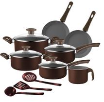 Conjunto de Panelas Antiaderente 10 Peças Marpal Belga Chocolate