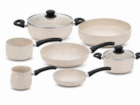 Conjunto De Panelas Antiaderente 9 Peças Cozinha Completa e Prática