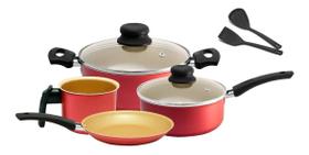 Conjunto De Panelas Antiaderente Cereja Arnix 6 Peças Conjunto De Panelas Antiaderente Cereja Arnix 6 Peças