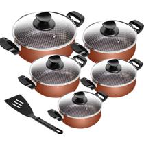 Conjunto De Panelas Antiaderente Cobre Spesso Caçarola 5 Peças Patolux Conjunto De Panelas Antiaderente Cobre Spesso Caçarola 5 Peças Patolux