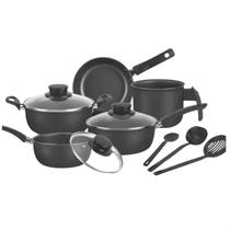 Conjunto de Panelas Antiaderente com Frigideira e Utensílios 8 Peças