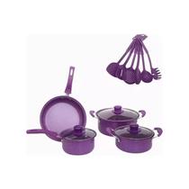 Conjunto de panelas antiaderente de cozinha, 14 peças com tampas de vidro e utensílios Conjunto de panelas antiaderente de cozinha, 14 peças com tampas de vidro e utensílios