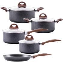 Conjunto de Panelas Antiaderente de Indução Ceramic Life Smart Plus Granito 5 Peças - Brinox 4774/103