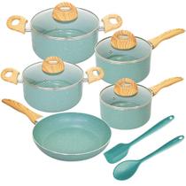 Conjunto de Panelas Antiaderente de Indução CeramicLife Botanika 5 Peças - Brinox 4815/102 Conjunto de Panelas Antiaderente de Indução CeramicLife Botanika 5 Peças - Brinox 4815/102