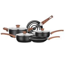 Conjunto de panelas antiaderente mta ceramic-flon 5 peças preto Conjunto de panelas antiaderente mta ceramic-flon 5 peças preto