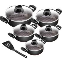 Conjunto De Panelas Antiaderente Preto Spesso Caçarola 5 Peças Patolux