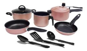 Conjunto De Panelas Antiasderente Champanhe Com Pp 3 Litros Conjunto De Panelas Antiasderente Champanhe Com Pp 3 Litros