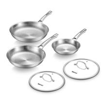 Conjunto de Panelas Au Gratin de Titânio 8/10/12 Polegadas, Frigideiras de Titânio Puro Martelado com 2 Tampas, Utensílios de Cozinha Não Tóxicos, Livre de PFAS/PFOA/PTFE, Compatíveis com Lava-louças, Forno e Indução Conjunto de Panelas Au Gratin de Titânio 8/10/12 Polegadas, Frigideiras de Titânio Puro Martelado com 2 Tampas, Utensílios de Cozinha Não Tóxicos, Livre de PFAS/PFOA/PTFE, Compatíveis com Lava-louças, Forno e Indução