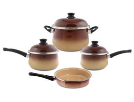 Conjunto de panelas bojuda bege 4PC Mae Ágata Ewel