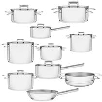 Conjunto de panelas brava 10 peças em aço inox com fundo triplo indução - Tramontina Conjunto de panelas brava 10 peças em aço inox com fundo triplo indução - Tramontina