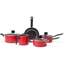 Conjunto de Panelas Brinox 5 Peças Garlic Vermelho 7001/100 Brinox