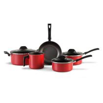 Conjunto de Panelas Brinox 5 Peças Garlic Vermelho 7001100