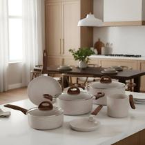 Conjunto De Panelas Brinox Ceramic Life Smart Plus 6 Peças Baunilha