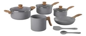 Conjunto De Panelas Brinox Gris Indução + Utensílios 7 Peças Cinza-escuro Conjunto De Panelas Brinox Gris Indução + Utensílios 7 Peças Cinza-escuro