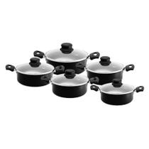 Conjunto De Panelas Caçarolas Antiaderente Alumínio 5 Peças