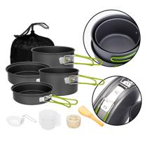 Conjunto de Panelas Camping Pesca 10 Peças Modelo HW-101006