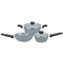 Conjunto de Panelas Carmela Silver 3 Peças em Alumínio Antiaderente 8426 MTA