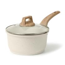 Conjunto de panelas CAROTE 1,7 L, antiaderente com tampa, granito branco sem PFOA