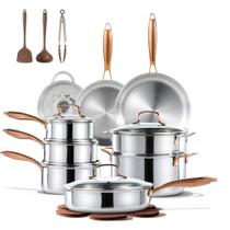 Conjunto de Panelas CAROTE 23 peças Aço Inoxidável Tripla Camada