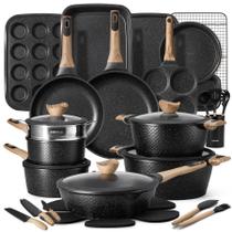 Conjunto de Panelas CAROTE 39 Peças Antiaderente Indução Preto