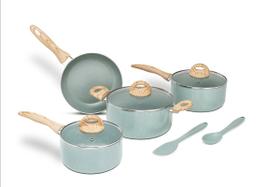 Conjunto de Panelas Ceramic Life Botanika em Alumínio Antiaderente Cerâmico Verde e Fundo de Indução 6 Peças - Brinox