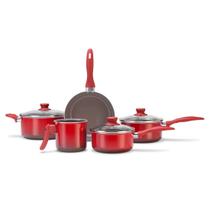 Conjunto de Panelas Ceramic Life Smart Brinox com 5 Peças Vermelha Conjunto de Panelas Ceramic Life Smart Brinox com 5 Peças Vermelha