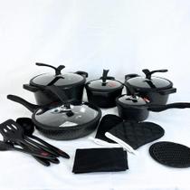 Conjunto de Panelas Cerâmica 22 Peças Premium Antiaderente Fundo Triplo Indução, Gás e Elétrico