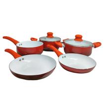 Conjunto De Panelas Cerâmica Com Tampas De Vidro Com Saida Para Vapor 5 Peças Cozinha Antiaderente