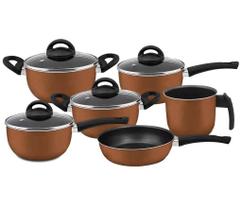 Conjunto De Panelas Chocolate 06 Peças Com Teflon Conjunto De Panelas Chocolate 06 Peças Com Teflon