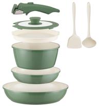 Conjunto de Panelas Coicur 8 Peças Antiaderente Cerâmica Indução Conjunto de Panelas Coicur 8 Peças Antiaderente Cerâmica Indução