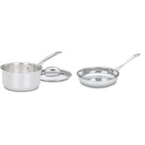 Conjunto de Panelas Cuisinart com Caçarola de 1,5 qt e Frigideira de 20 cm Conjunto de Panelas Cuisinart com Caçarola de 1,5 qt e Frigideira de 20 cm