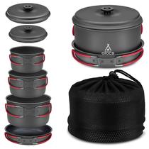 Conjunto de panelas de acampamento Alocs Aluminium para mochila e piquenique