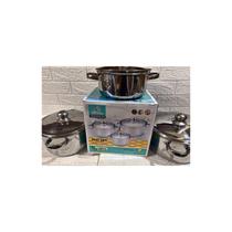 Conjunto de panelas de aço de 6 peças com acabamento espelhado em aço inoxidável