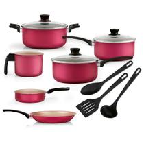 Conjunto de Panelas de Alumínio AntiAderente Magnific 9 Peças Cereja - Panelux