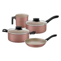 Conjunto de panelas de alumínio com revestimento antiaderente Linz marrom com 4 peças - Tramontina